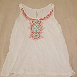 Merona Embroidered Tank Top Sz Small